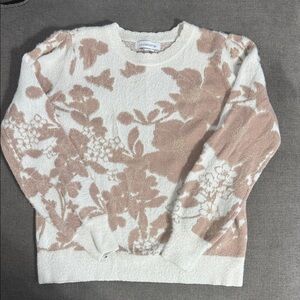 Liz Claiborne Floral Sweater - Cream and Pink